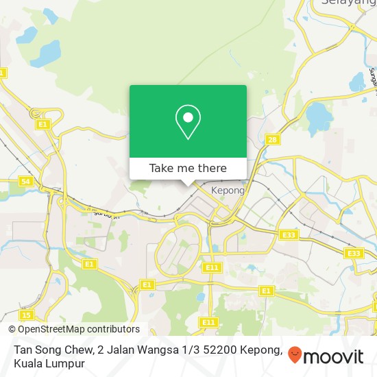 Peta Tan Song Chew, 2 Jalan Wangsa 1 / 3 52200 Kepong