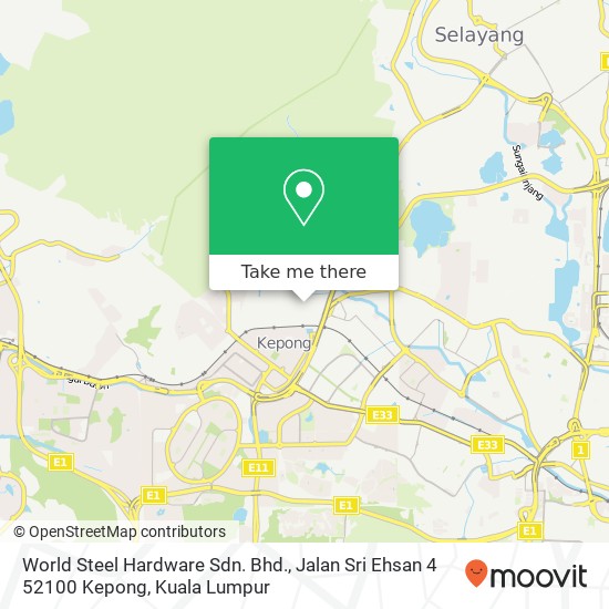 Peta World Steel Hardware Sdn. Bhd., Jalan Sri Ehsan 4 52100 Kepong