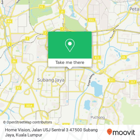 Peta Home Vision, Jalan USJ Sentral 3 47500 Subang Jaya