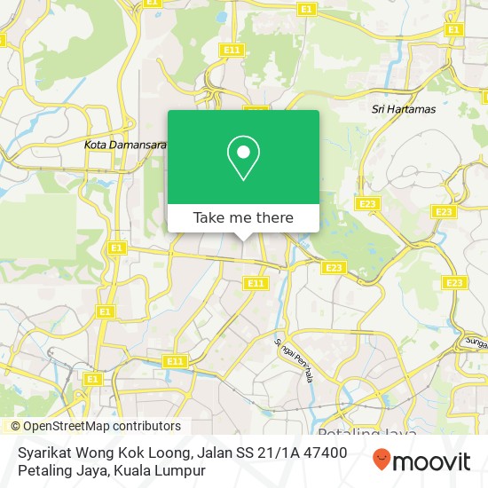 Syarikat Wong Kok Loong, Jalan SS 21 / 1A 47400 Petaling Jaya map