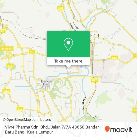 Peta Vivre Pharma Sdn. Bhd., Jalan 7 / 7A 43650 Bandar Baru Bangi