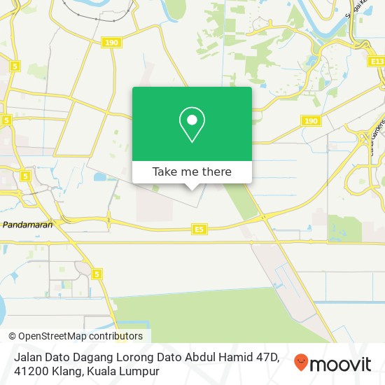 Peta Jalan Dato Dagang Lorong Dato Abdul Hamid 47D, 41200 Klang