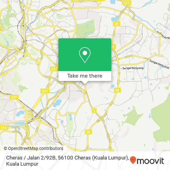 Peta Cheras / Jalan 2 / 92B, 56100 Cheras (Kuala Lumpur)