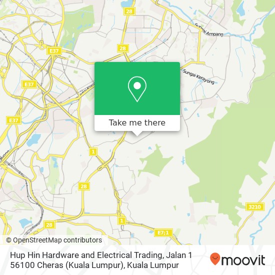 Hup Hin Hardware and Electrical Trading, Jalan 1 56100 Cheras (Kuala Lumpur) map