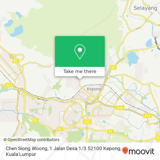 Peta Chen Siong Woong, 1 Jalan Desa 1 / 3 52100 Kepong