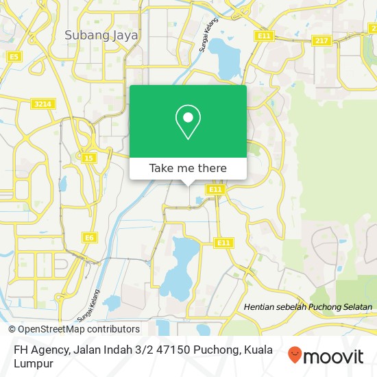 Peta FH Agency, Jalan Indah 3 / 2 47150 Puchong