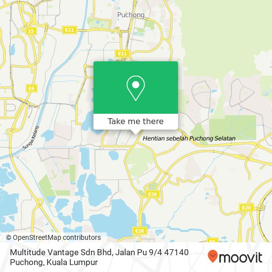 Peta Multitude Vantage Sdn Bhd, Jalan Pu 9 / 4 47140 Puchong
