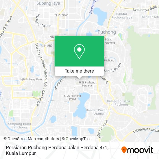 Peta Persiaran Puchong Perdana Jalan Perdana 4 / 1