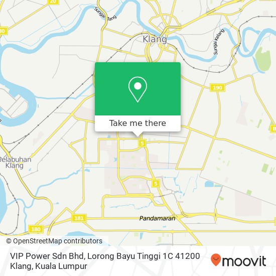Peta VIP Power Sdn Bhd, Lorong Bayu Tinggi 1C 41200 Klang