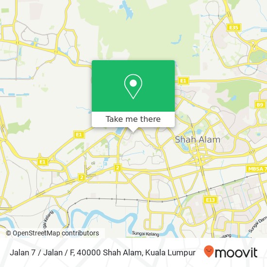 Peta Jalan 7 / Jalan / F, 40000 Shah Alam