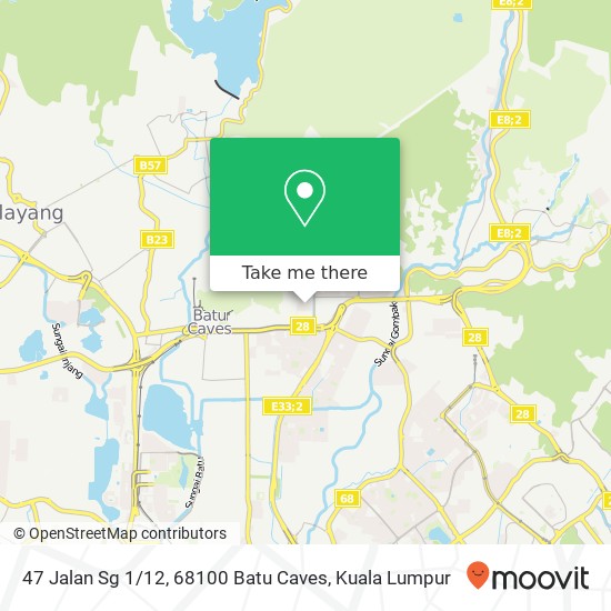 Peta 47 Jalan Sg 1 / 12, 68100 Batu Caves