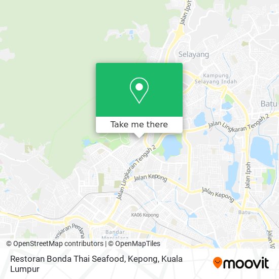 Peta Restoran Bonda Thai Seafood, Kepong