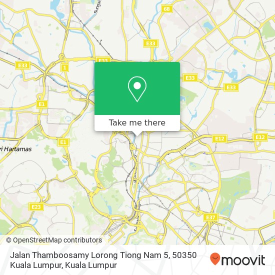 Jalan Thamboosamy Lorong Tiong Nam 5, 50350 Kuala Lumpur map