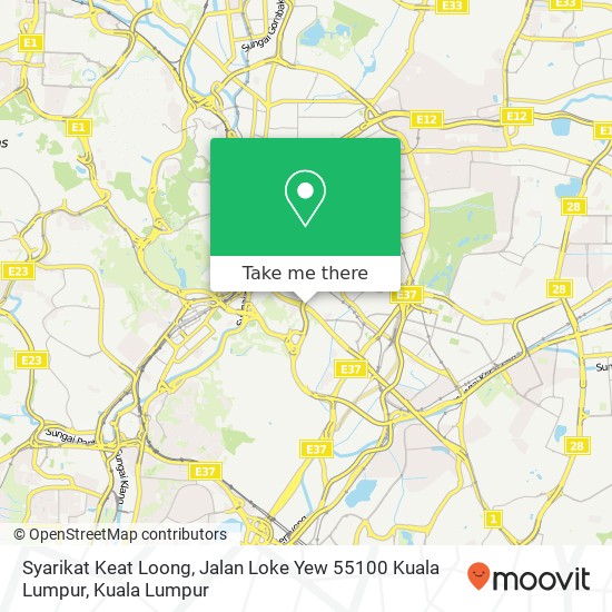 Peta Syarikat Keat Loong, Jalan Loke Yew 55100 Kuala Lumpur