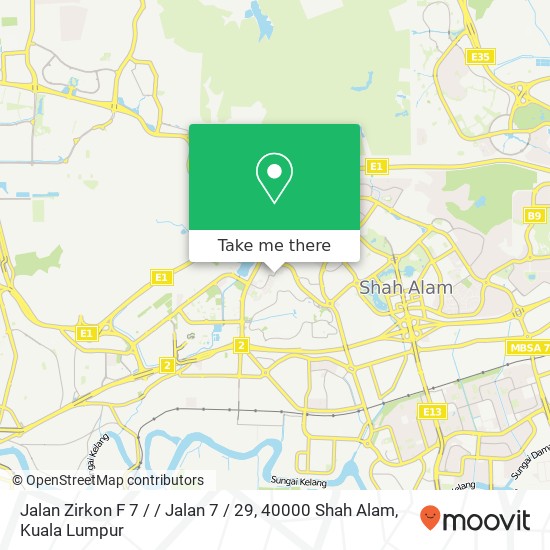 Jalan Zirkon F 7 / / Jalan 7 / 29, 40000 Shah Alam map