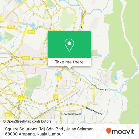 Square Solutions (M) Sdn. Bhd., Jalan Selaman 68000 Ampang map