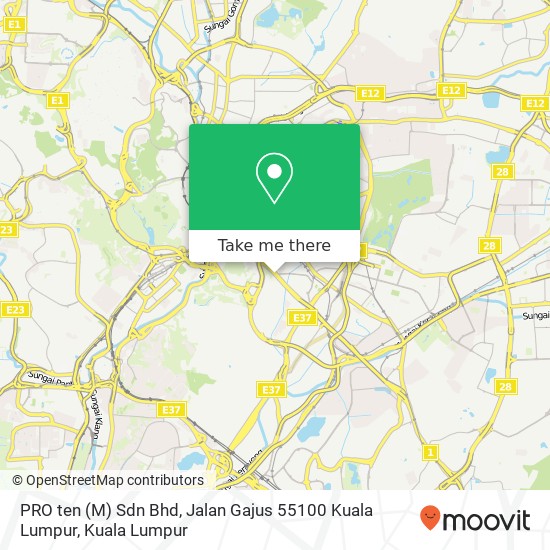 PRO ten (M) Sdn Bhd, Jalan Gajus 55100 Kuala Lumpur map