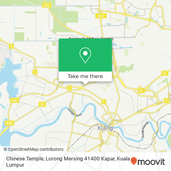 Chinese Temple, Lorong Mersing 41400 Kapar map