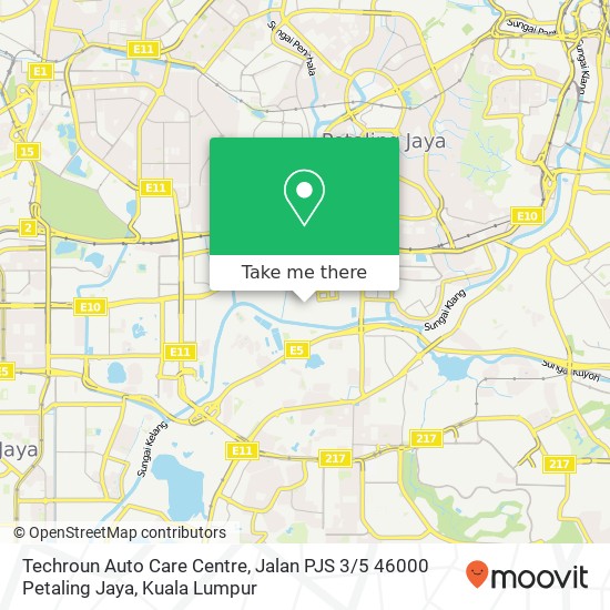 Peta Techroun Auto Care Centre, Jalan PJS 3 / 5 46000 Petaling Jaya