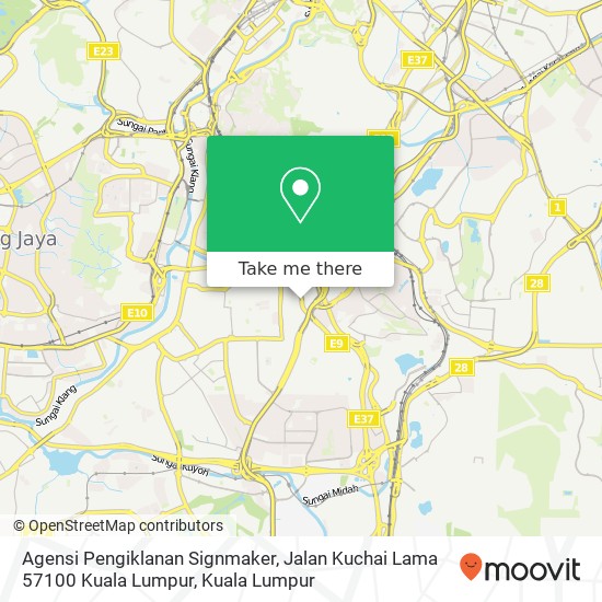 Peta Agensi Pengiklanan Signmaker, Jalan Kuchai Lama 57100 Kuala Lumpur