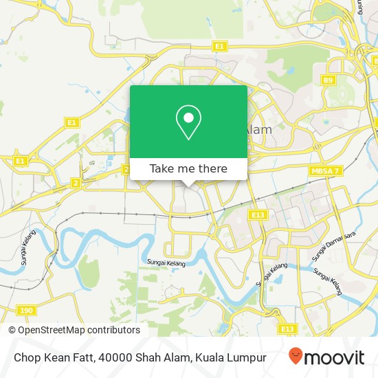 Peta Chop Kean Fatt, 40000 Shah Alam
