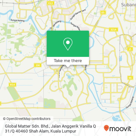 Global Matter Sdn. Bhd., Jalan Anggerik Vanilla Q 31 / Q 40460 Shah Alam map