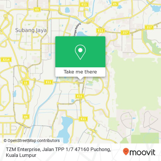 TZM Enterprise, Jalan TPP 1 / 7 47160 Puchong map