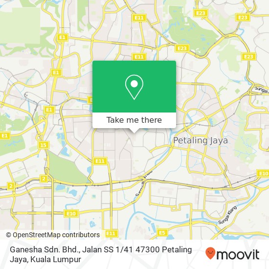 Ganesha Sdn. Bhd., Jalan SS 1 / 41 47300 Petaling Jaya map