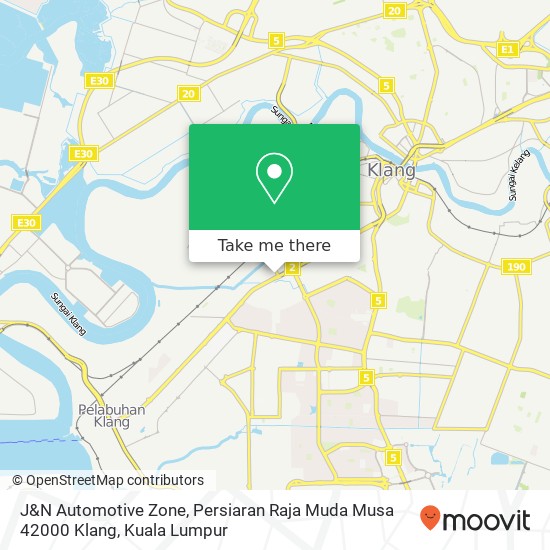 Peta J&N Automotive Zone, Persiaran Raja Muda Musa 42000 Klang