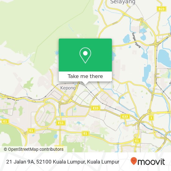 Peta 21 Jalan 9A, 52100 Kuala Lumpur