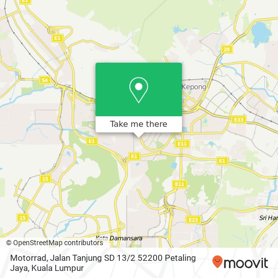 Peta Motorrad, Jalan Tanjung SD 13 / 2 52200 Petaling Jaya