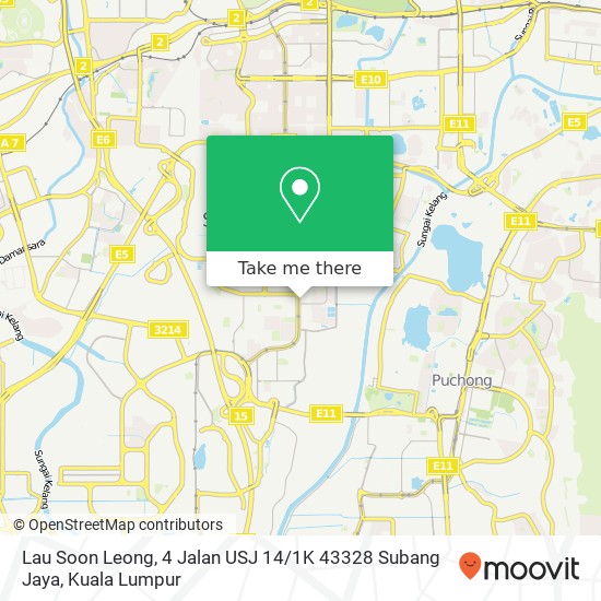 Peta Lau Soon Leong, 4 Jalan USJ 14 / 1K 43328 Subang Jaya