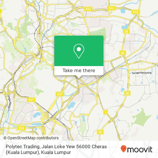 Peta Polytec Trading, Jalan Loke Yew 56000 Cheras (Kuala Lumpur)