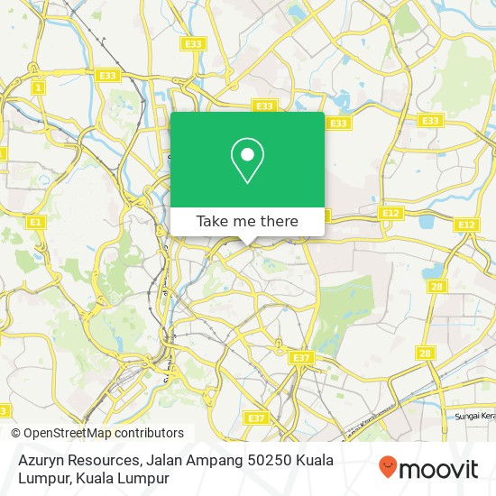 Peta Azuryn Resources, Jalan Ampang 50250 Kuala Lumpur