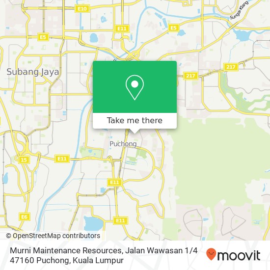 Peta Murni Maintenance Resources, Jalan Wawasan 1 / 4 47160 Puchong