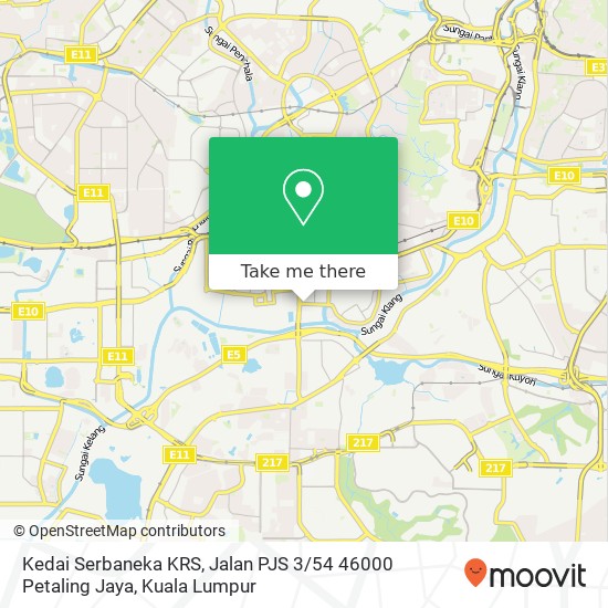 Peta Kedai Serbaneka KRS, Jalan PJS 3 / 54 46000 Petaling Jaya