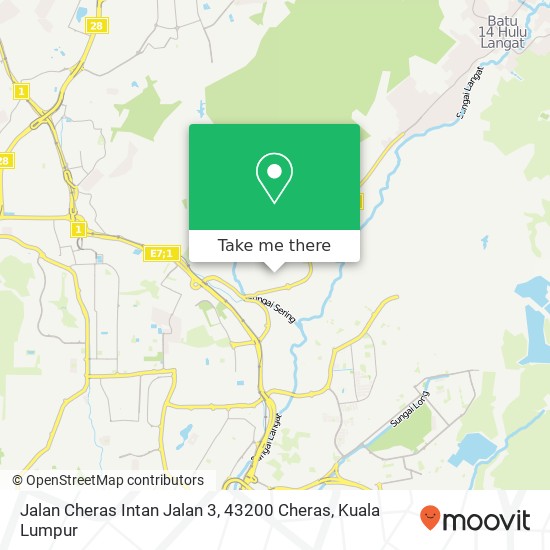 Peta Jalan Cheras Intan Jalan 3, 43200 Cheras