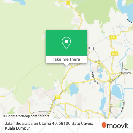 Peta Jalan Bidara Jalan Utama 40, 68100 Batu Caves