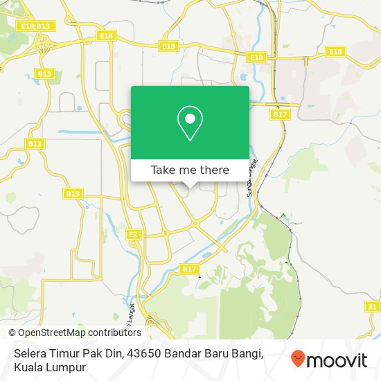 Selera Timur Pak Din, 43650 Bandar Baru Bangi map