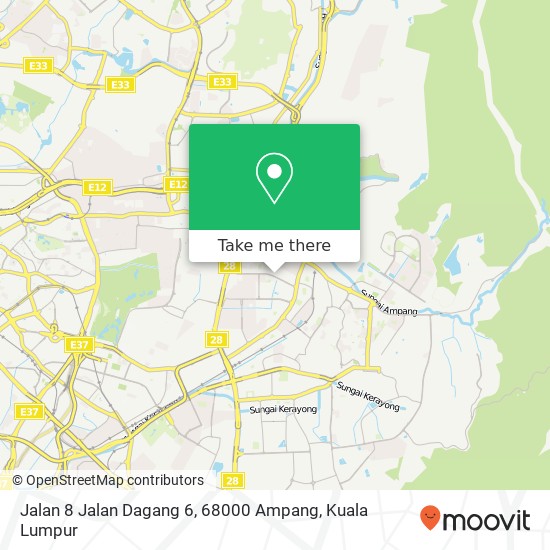 Peta Jalan 8 Jalan Dagang 6, 68000 Ampang