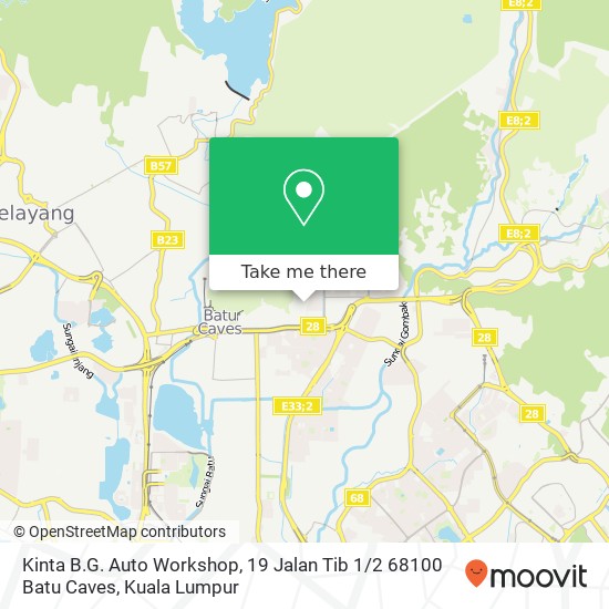 Peta Kinta B.G. Auto Workshop, 19 Jalan Tib 1 / 2 68100 Batu Caves
