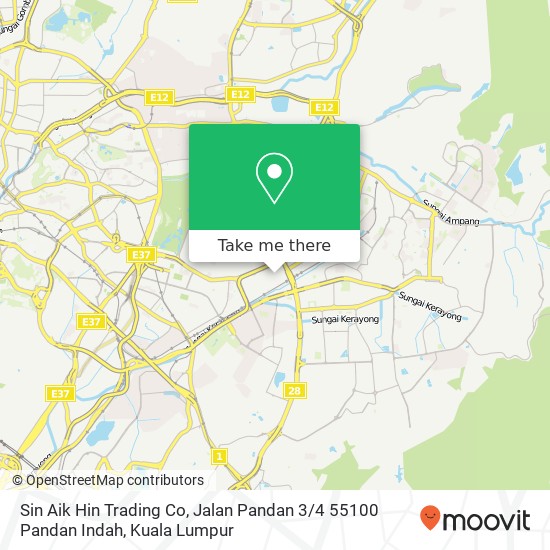 Sin Aik Hin Trading Co, Jalan Pandan 3 / 4 55100 Pandan Indah map