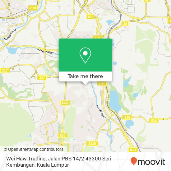 Peta Wei Haw Trading, Jalan PBS 14 / 2 43300 Seri Kembangan