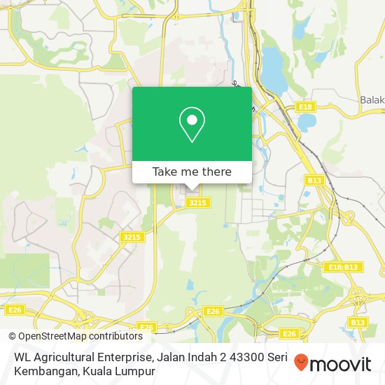 Peta WL Agricultural Enterprise, Jalan Indah 2 43300 Seri Kembangan