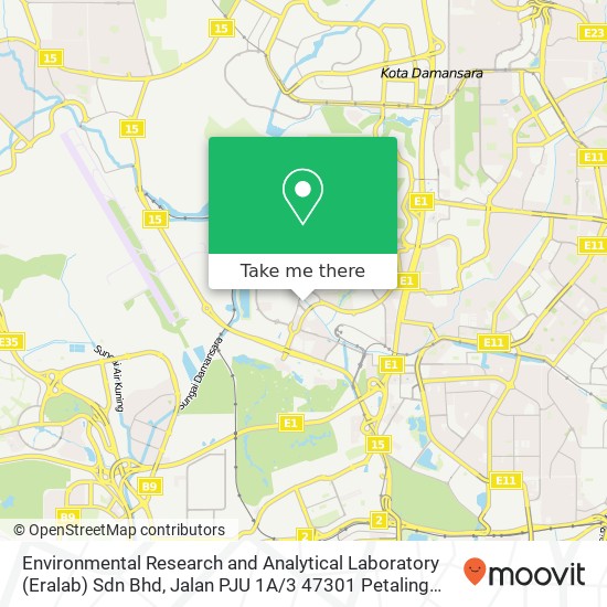 Environmental Research and Analytical Laboratory (Eralab) Sdn Bhd, Jalan PJU 1A / 3 47301 Petaling Jaya map