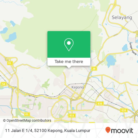 Peta 11 Jalan E 1/4, 52100 Kepong