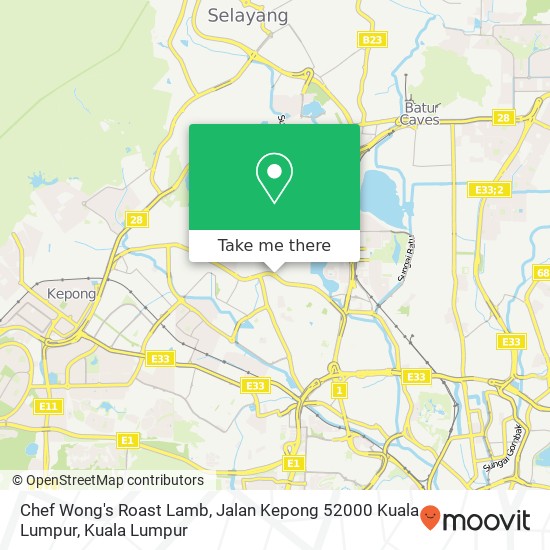 Peta Chef Wong's Roast Lamb, Jalan Kepong 52000 Kuala Lumpur