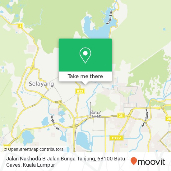 Peta Jalan Nakhoda B Jalan Bunga Tanjung, 68100 Batu Caves