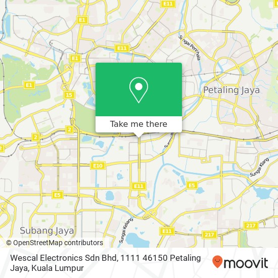 Wescal Electronics Sdn Bhd, 1111 46150 Petaling Jaya map
