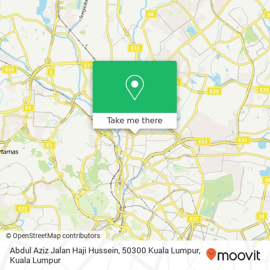 Peta Abdul Aziz Jalan Haji Hussein, 50300 Kuala Lumpur